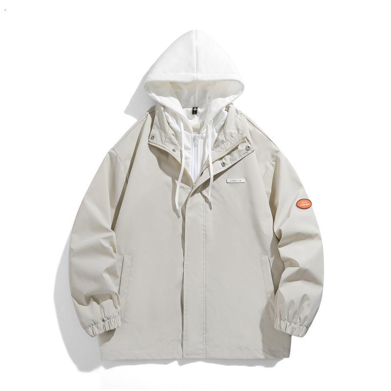 Jacke Herren Freizeitjacke Herbst Vielseitig Hong Kong Stil Herrenbekleidung Paar Kapuzenjacke Herbst Windjacke