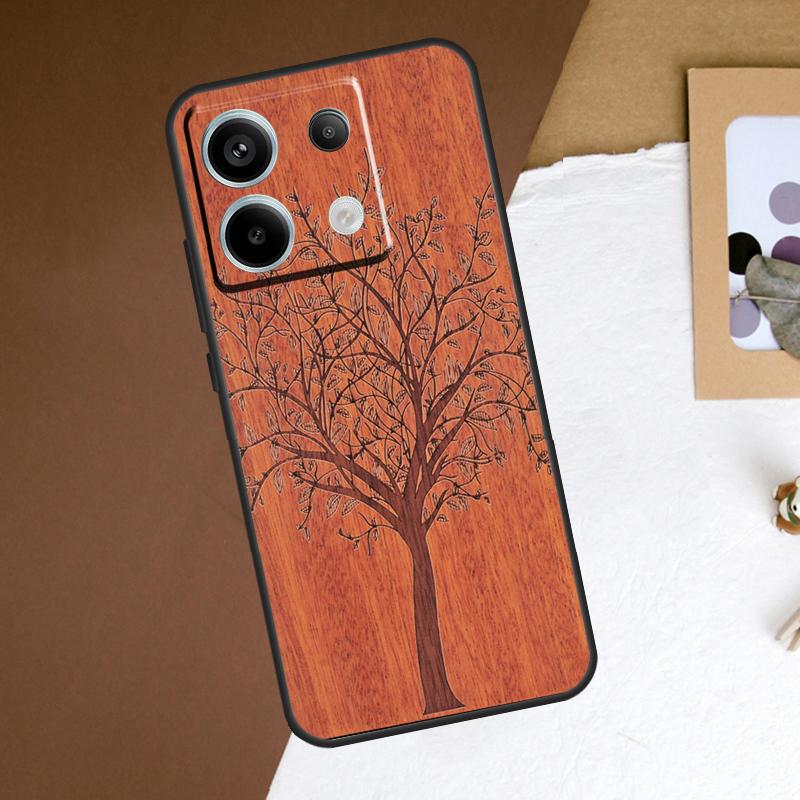 Bamboo Wood Pattern Skull Print Case For Xiaomi Redmi Note 13 11 9 10 12 Pro Plus 9S 10S 11S 12S Redmi 13C 9C 10C 12C Cover