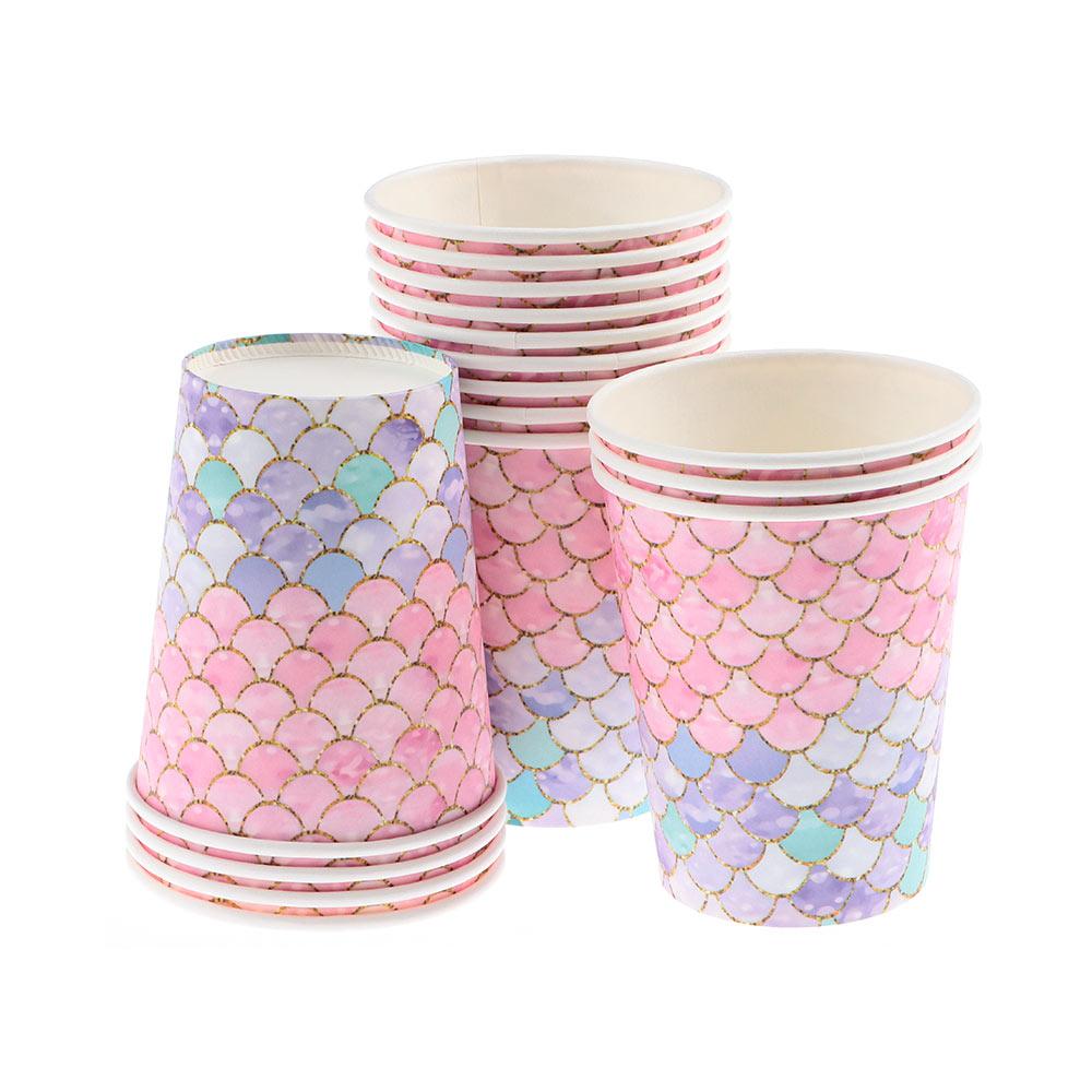 16/20PCS Wedding For Girl Birthday Napkin Under the Sea Paper Cup Little Mermaid Party Paper Plate Disposable Tableware Set