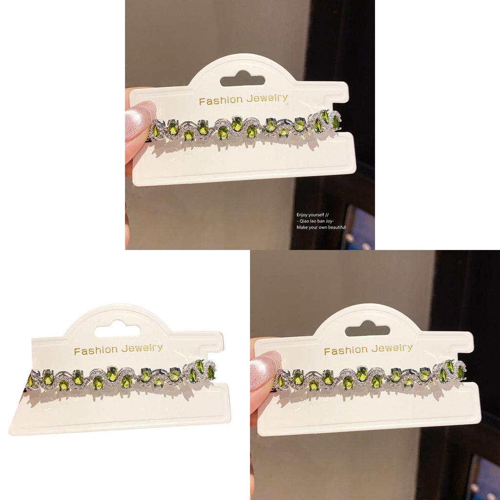 Geometric Zircon Oval Silver Womens Fashion Bracelet For Elegant Gift