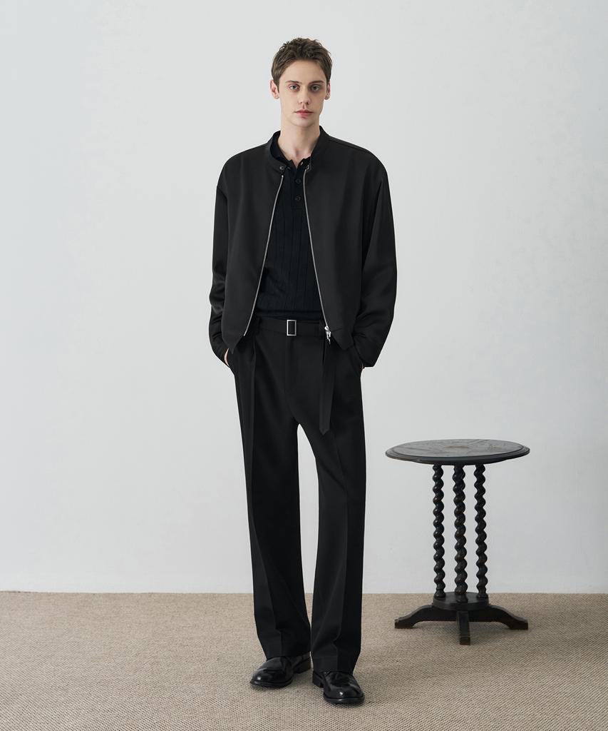 Draw Fit Ambient Minimal Blouson Jacket [Black]