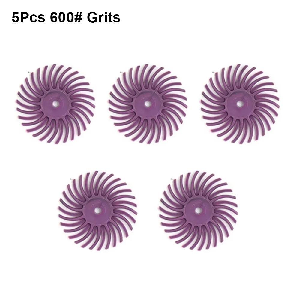 

5Pcs 25mm Radial Gap Polishing Grinding Head Abrasive Brush Slit Detail Bristle Disc 2.35/3mm Shank Polishing Wheel