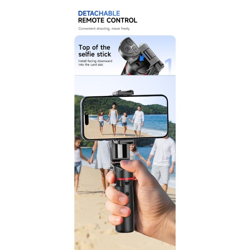 Wireless Remote Operated Selfie Stick Desk Tripod Featuring Quick Open Button and Six Section Extendable Design