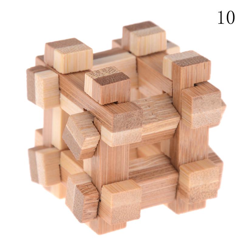 Iq Brain Teaser Kong Ming Lock Wooden Interlocking Burr 3D Puzzles Game Toy Gift