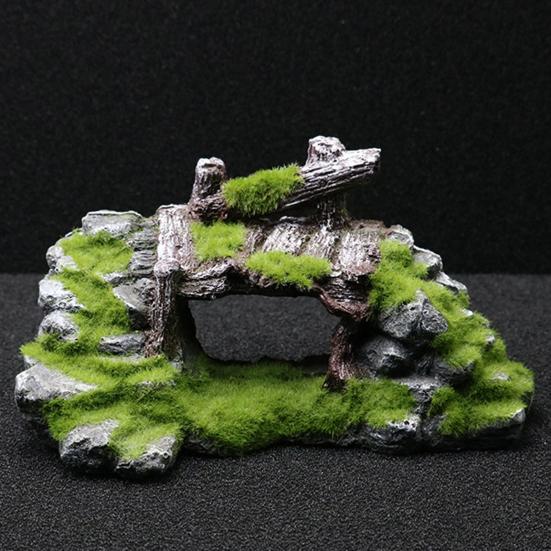 Resin Simulation Moss Rockery Fish Tank Aquarium Decor Landscape Ornament Craft