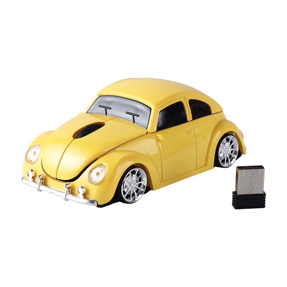 

with Receiver Ergonomic 2.4GHz Mouse Car Shape Gaming Mouse Computer Mouse For PC Laptop жёлтый