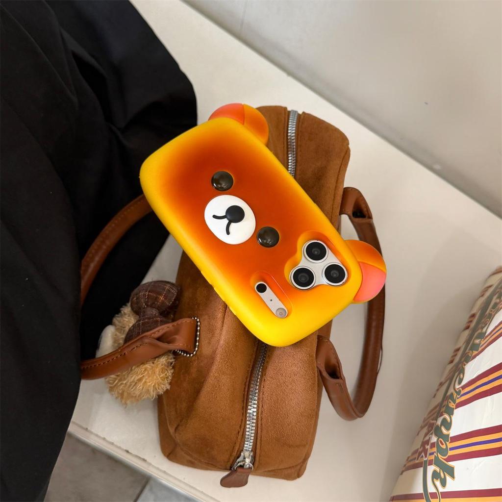 3D Cartoon Bear Drop-Proof Phone Case for iPhone 14/13/12/11/17/16/15/Pro Max