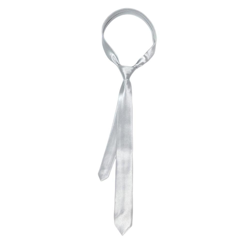 Skinny Tie Women Satin Skinny Scarf Long Necktie Satin Tie Formal Black Ties JK Uniform Tie Solid Color Plain Solid Tie