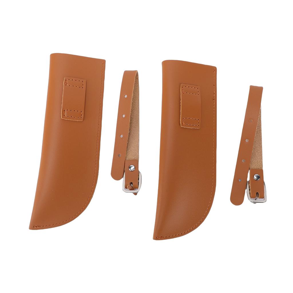 2PCS Equestrian Flag Holder with Adjustable Strap Buckle PU Leather Stirrup Flag Pole Carrier for Horse Training Riding