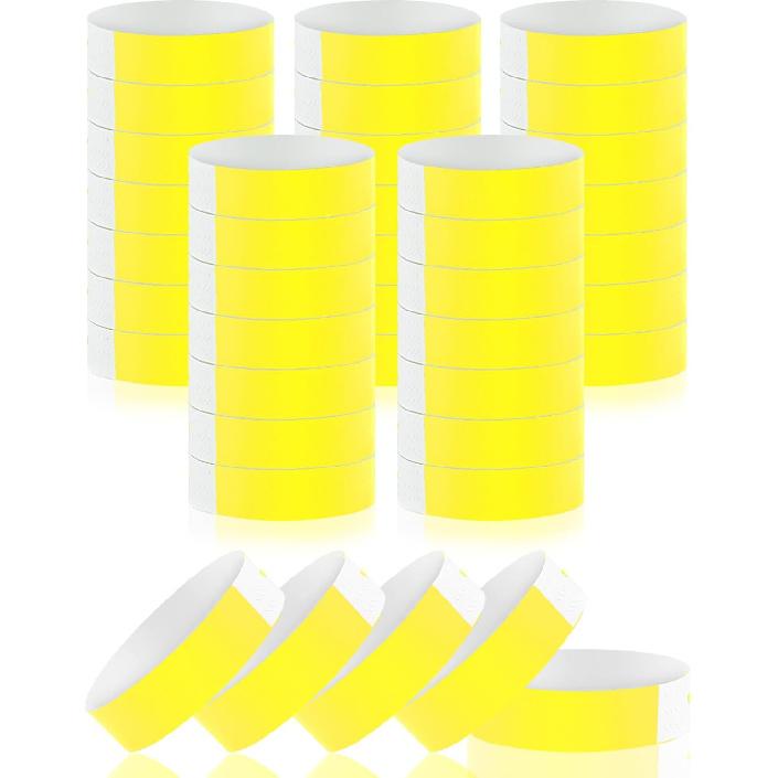 500 Pcs Wrist Bands, Paper Wristbands for Events, Adhesive Colored Wristbands, Disposable Wrist Bands, VIP Bracelets for Party (Red Yellow Orange