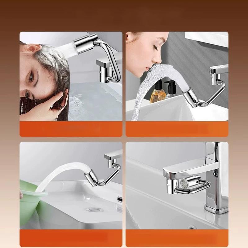 1080° Rotatable Kitchen Faucet Anti-splash Aerator Bathroom Tap Universal Faucet Extender Bubbler Head Faucet Nozzle Adapter