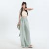 Loose Wide Leg Pants Chic Straight Leg Pants Sweet Casual Stripe Long Pants  Women