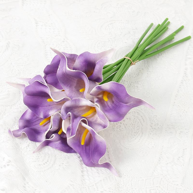 5Pcs PU Calla Lily Simulation Flowers for Home Decor Floral Arte Set Garden Wedding Decoration Bouquet DIY Vase Ornament