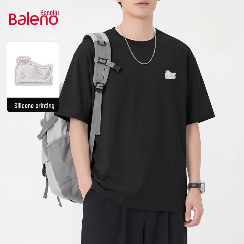 

Baleno Men s Little Whale Silicone Print Cotton T-Shirt L