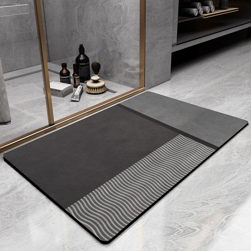 Nordic Simple Diatom Mud Floor Mat Bathroom Floor Mat Household Bathroom Wear-resistant and Water-absorbing Foot Mat Porch Entrance Door Mat