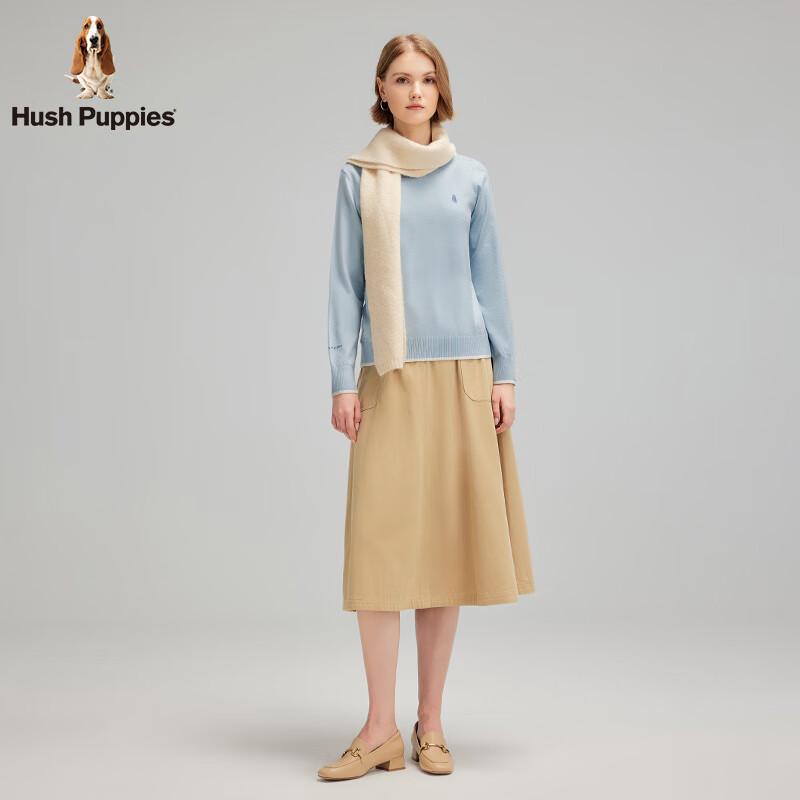 Hush Puppies Women's Classic Round Neck Elastic Long Sleeve Knit Sweater
