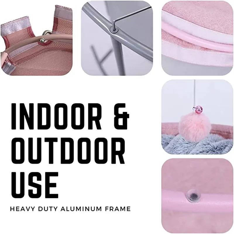Cat Hammock Elevated Bed Frame Furniture Kittens Swing Cats Nest Hanging Permeable Cat Chair Removable Cleaning Pet Supplies
