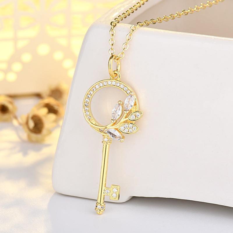 

Vines Key Necklace Women s Flowers Leaves Pendant