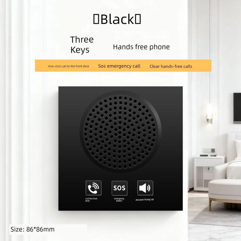 Telefon de perete încastrat pentru hotel, tip 86, cu apelare rapidă printr-o singură atingere, difuzor hands-free de înaltă definiție, apelator de urgență dedicat pentru spitale și școli