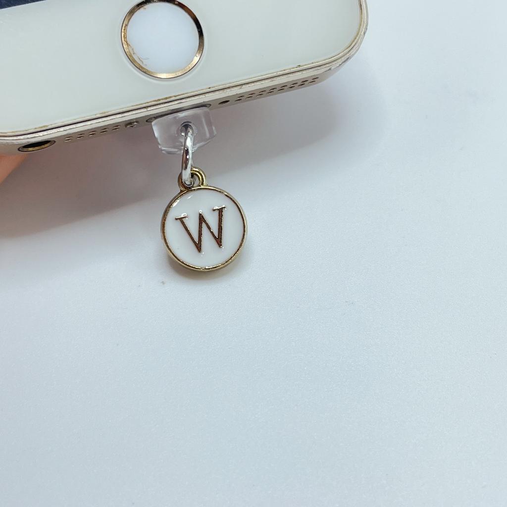 Dust Plug For Phone - Metal Pendant With 26 White English Letters - Dust Plug For Phone Jack,mobile Phone Decorations