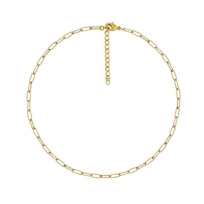 Colar Wenjian Cruz Oca Minimalista Francês em Aço Titânio – Design de Empilhamento de Luxo Unissex