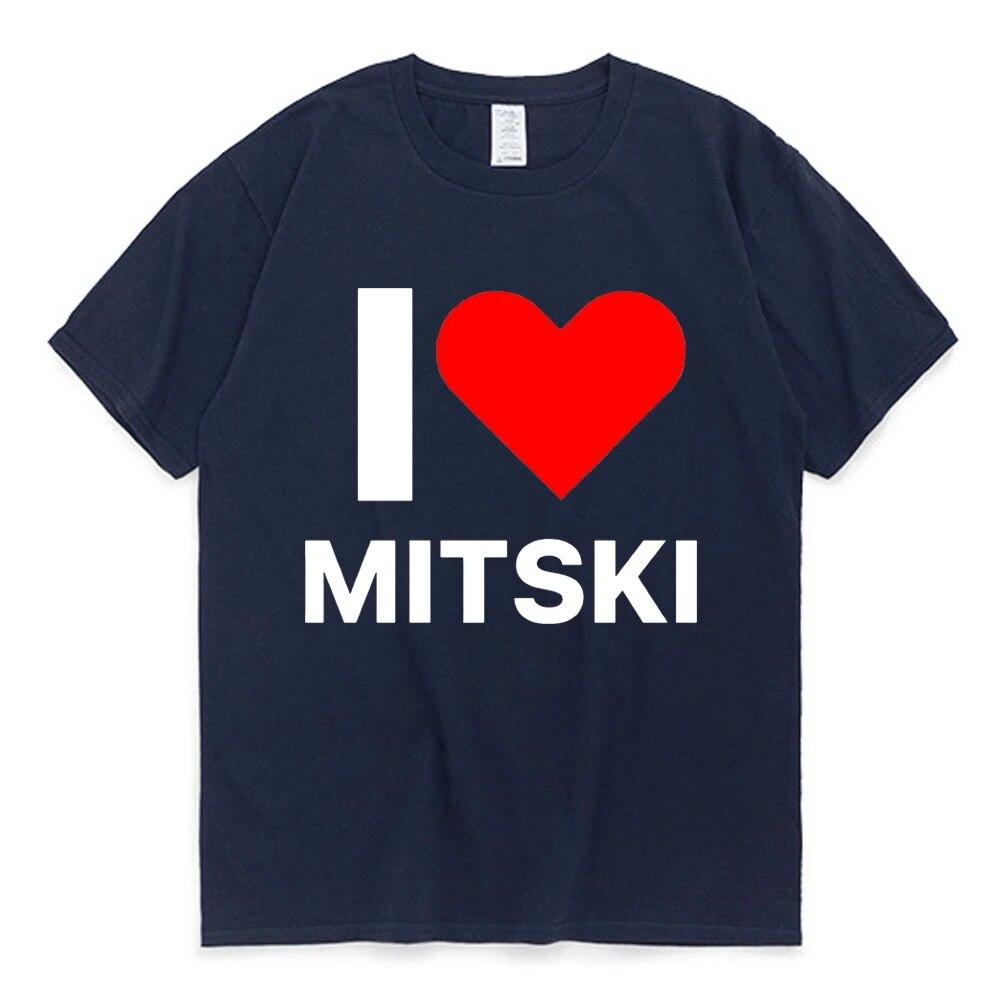 Funny I Love Mitski Graphics T-Shirt Unisex's 100% Cotton Short Sleeve T Shirts Summer Harajuku Tee Shirt Unisex Clothing Tshirts