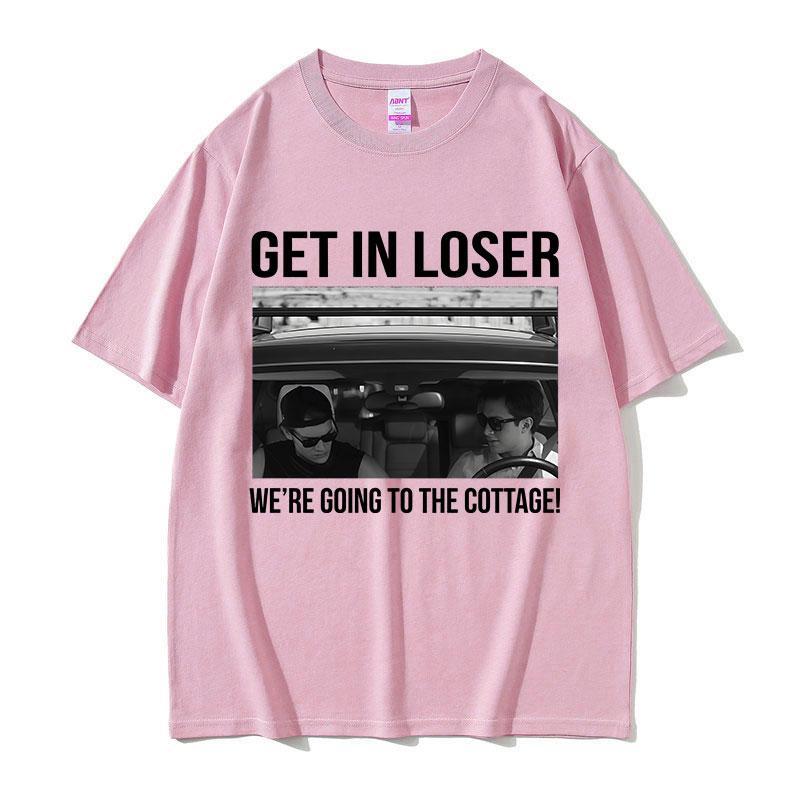 Heated Rivalry Get in Loser Were Going To The Cottage Graphic T Shirt Mens Vintage 100 Cotton Short Sleeve Tshirt Streetwear