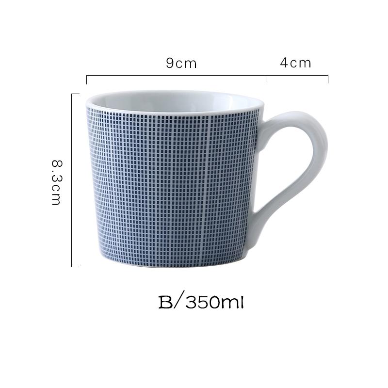 Kubek ceramiczny 350 ml Kubek do kawy Wzór w paski Naczynie do picia Gospodarstwo domowe Retro Kubek do wody z uchwytem Można używać w mikrofalówce