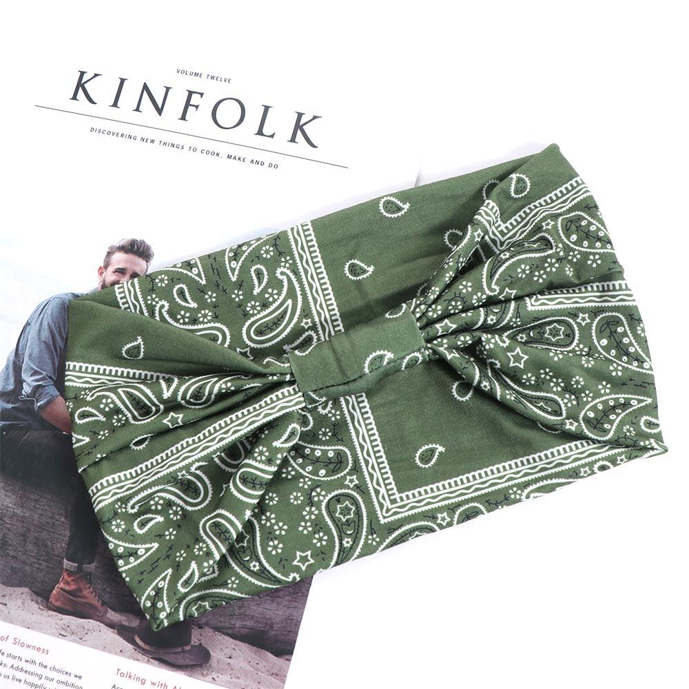 Wide Edge Yoga Headband Cashew Print Sports Sweatband Floral Bandanas Headband Girls Ladies