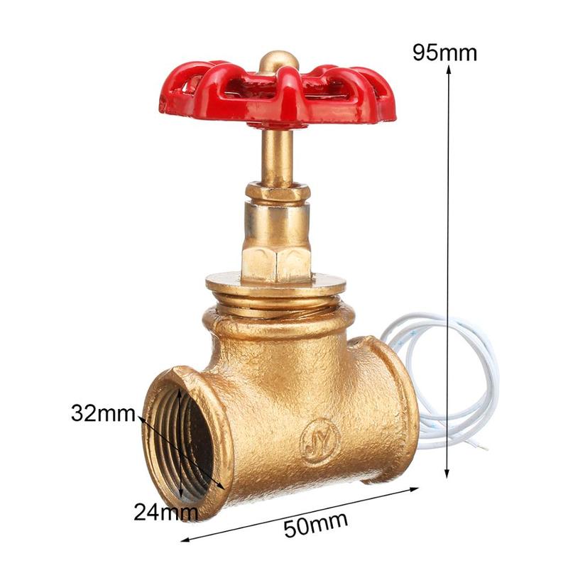 Vintage Steampunk 3/4'' Stop Valve Light Switch Red Handle W/ Wire For Pipe