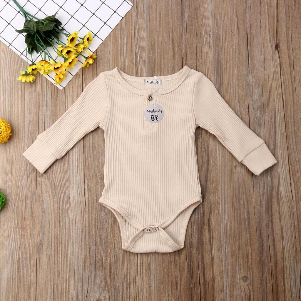 Neugeborenes Baby, Mädchen, Junge, einfarbig, Rüschen, Strampler, Bodysuit, Overall, Outfit, Kleidung, 0–24 Monate