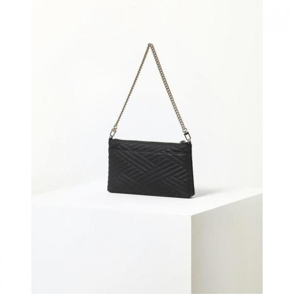 Daks Black Carlisle Embossed Leather Golddd Chain Wallet Bag