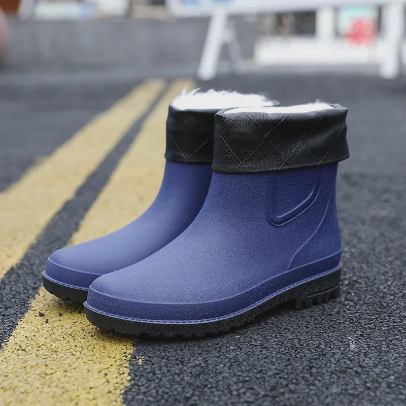 Verschleißfeste, rutschfeste Wasserschuhe für Herren: Ganzjahres-Regenstiefel zum Angeln, für die Küche und die Autowäsche