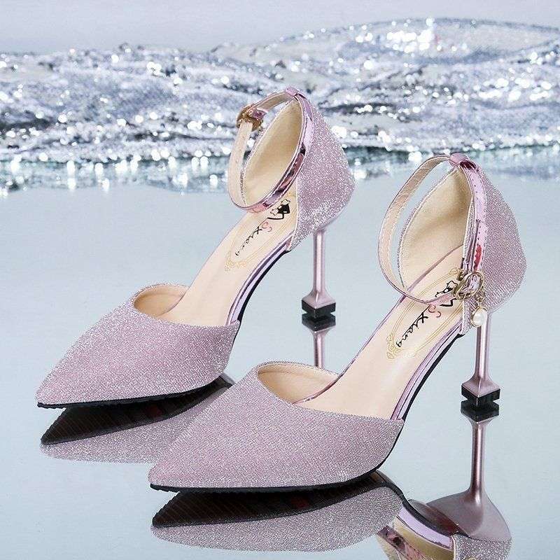 Medium Heel High Heels Thin Heel New Shallow Mouth Pointed Head Women Autumn Fairy Korean Version Fashion Versatile Bag Head Single Shoes Women