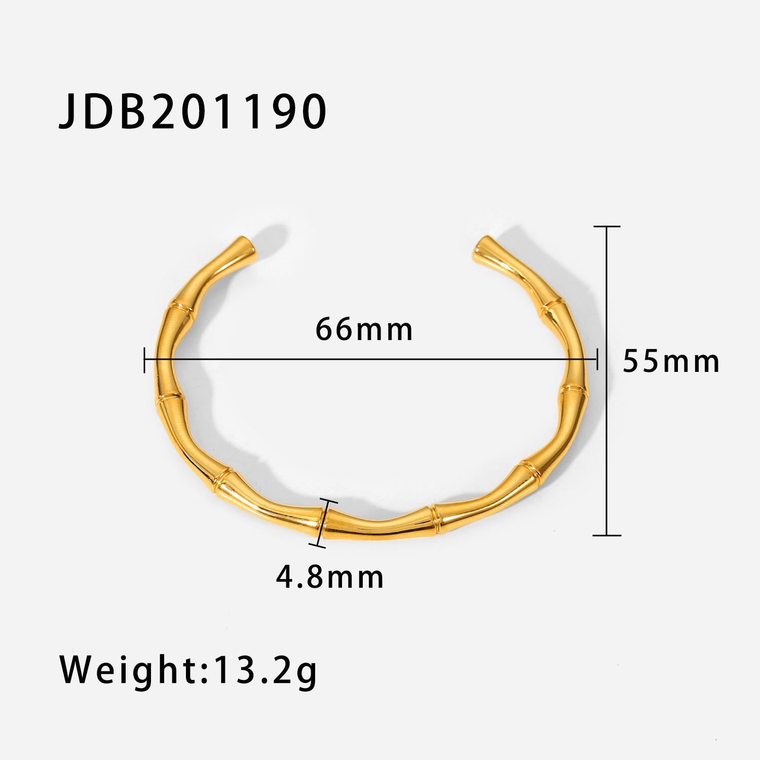 European and American INS Internet celebrity design open bamboo bracelet bracelet bracelet 18K gold stainless steel electroplating bracelet