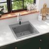 VidaXL Kitchen Sink In Granite Single Bowl Grey Home Kitchen Decor 142949
