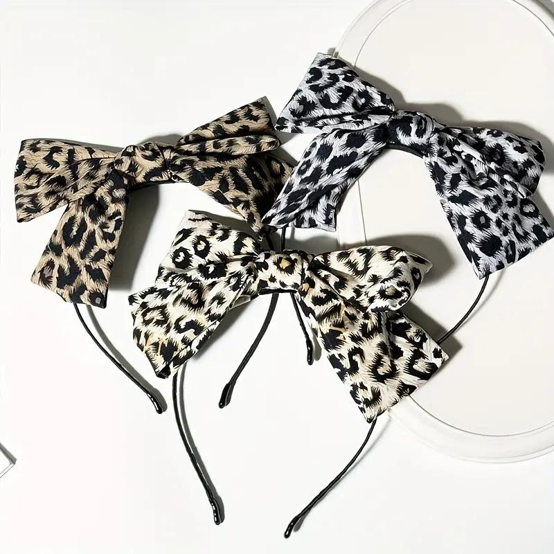 1pc Leopard Print Bow Headband Vintage Style Perfect Daily Party Looks Trendy Hair Accessory Multiple Prints Casual Retro Animal