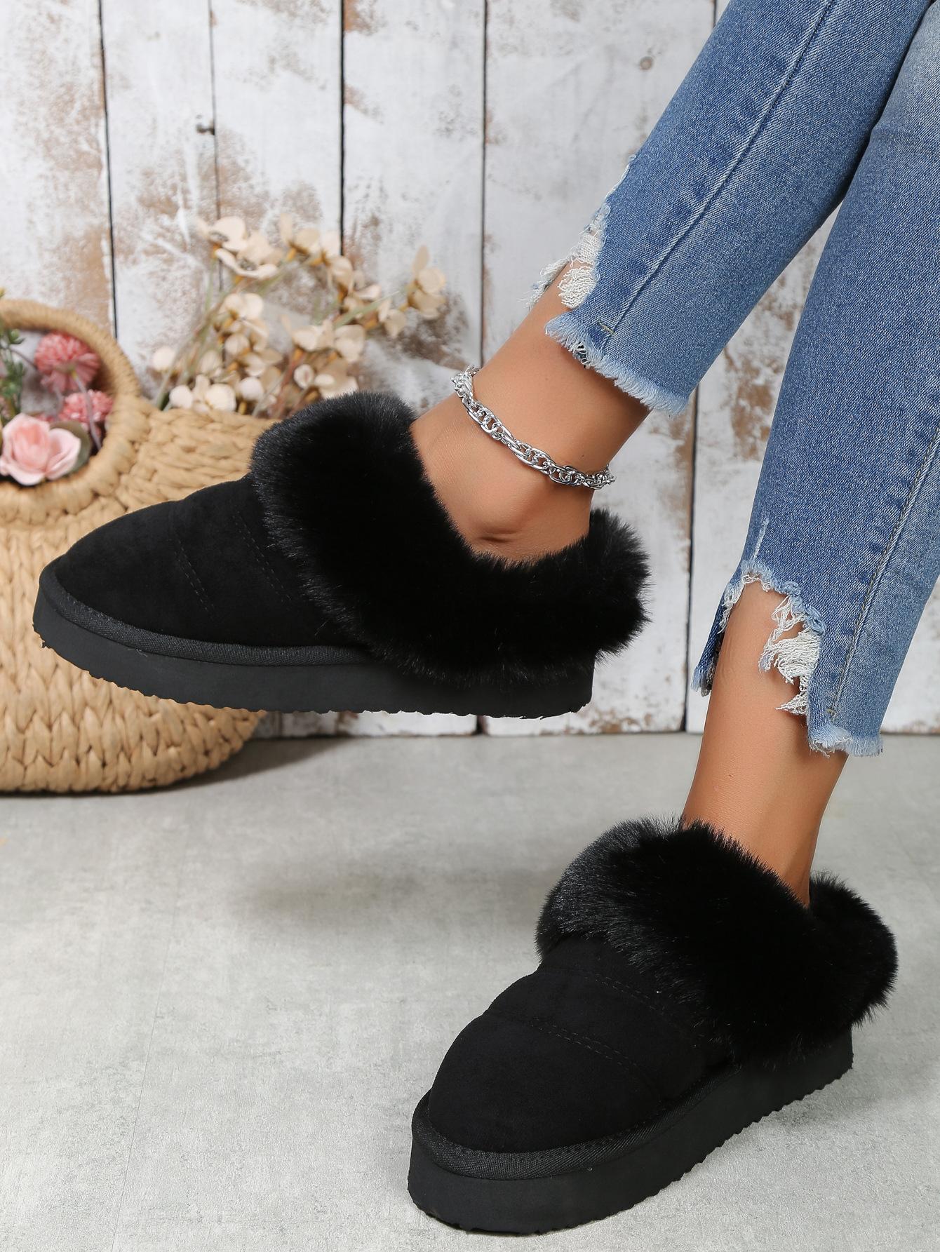 

Foreign trade large size cotton shoes women s 2024 autumn and winter new thick-soled fluffy snow casual muffin bread shoes velvet cotton shoes 43 чорний