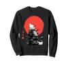 Warrior Wolf with Japanese Sword, Red Sun Art Sweatshirt