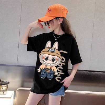 Children's T-shirt, Neutral Cartoon Printed Shirt, Oversized Short Sleeved T-shirt