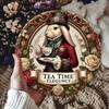 Charming Coffee Rabbit Xcm Metal Wall Art  Perfect for Kitchen Cafe Bar  Home Decor