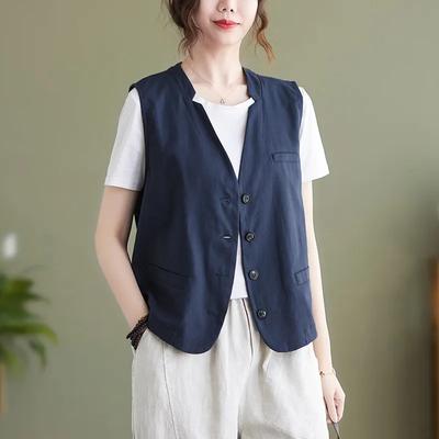 Spring New Cool Breeze Layer Wearing Artistic Versatile Fashion Vest Casual Women's Wear