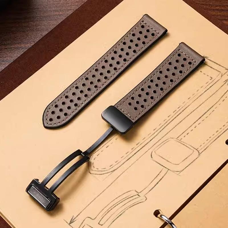 

Strap For Galaxy Watch 3 45mm 46mm Band Garmin Vivoactive 4 Amazfit Active GTR4/3 Breathable Magnetic Bracelet 22mm Leather Band 20mm
