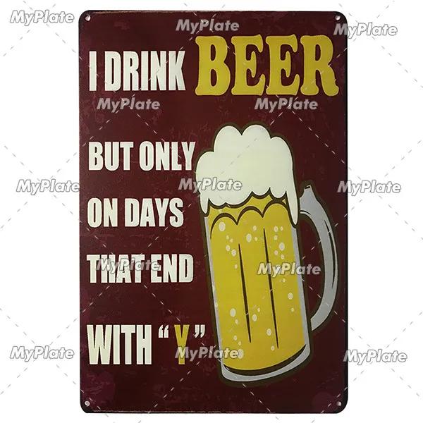 Letrero de Metal creativo para cerveza, placa Vintage, placa de letrero de lata para cerveza fría, decoración de pared para Bar, Club, hombre, arte rupestre, póster personalizado