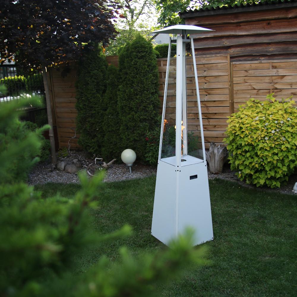 Outdoor Gas Heater Umbrella Steel White 12 kW Set