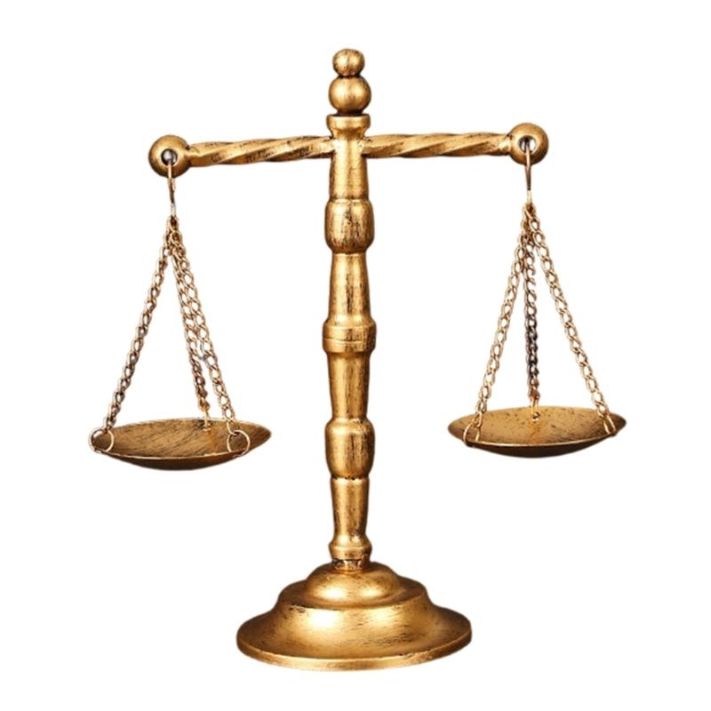

Libra Jewelry Tower Retro Balance Scale Sculpture Justice Scale for Law Students Attorneys Judges Lawyer Office Decors