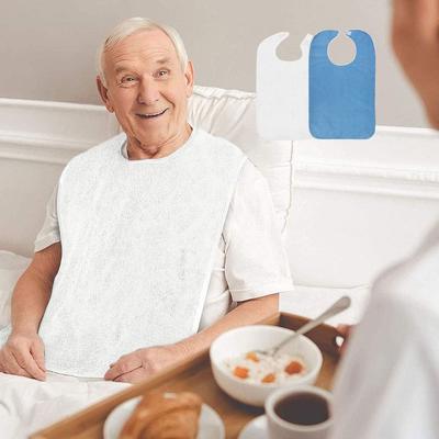 Lightweight Adult Bib Soft Daily Care Apron Polyester Dining Cloth Elderly