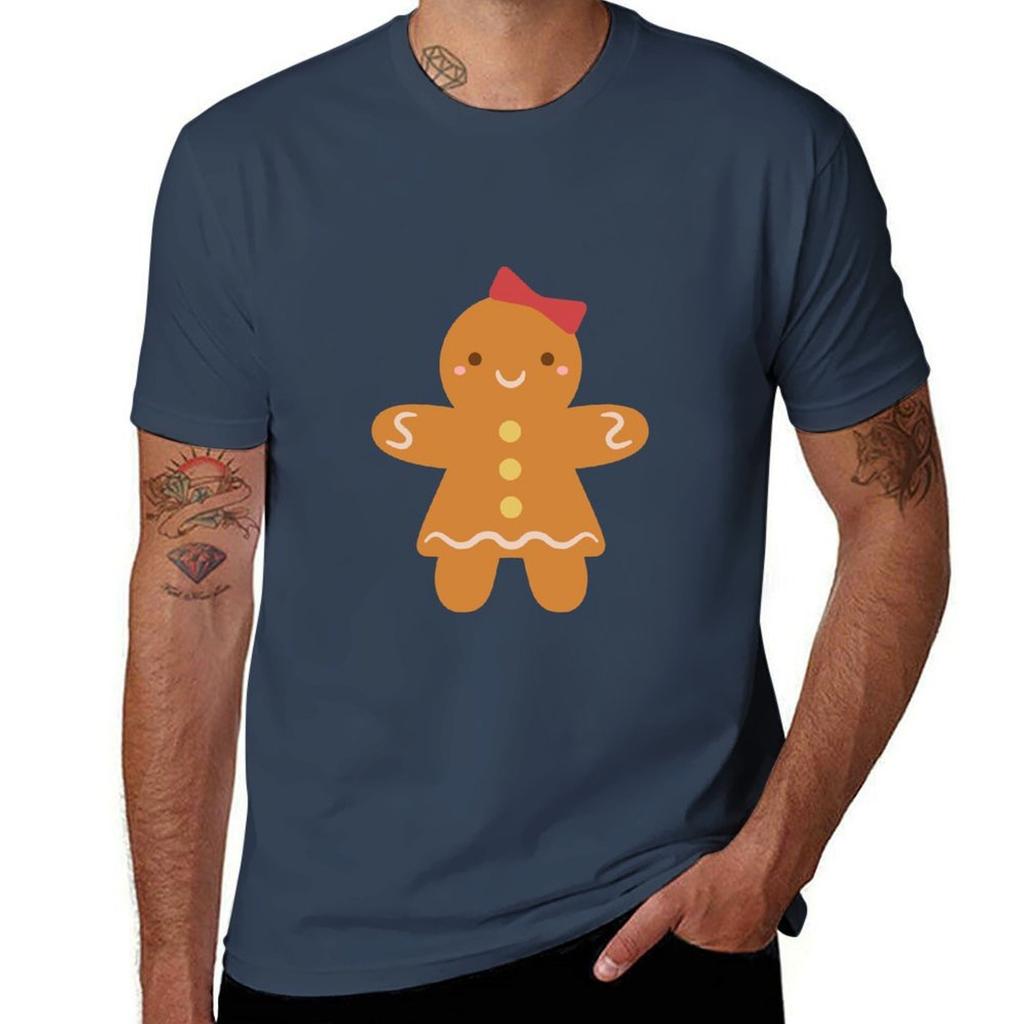 Cute Gingerbread Unisex With Bow Tshirt Active Wear Sports Tshirt For Unisex