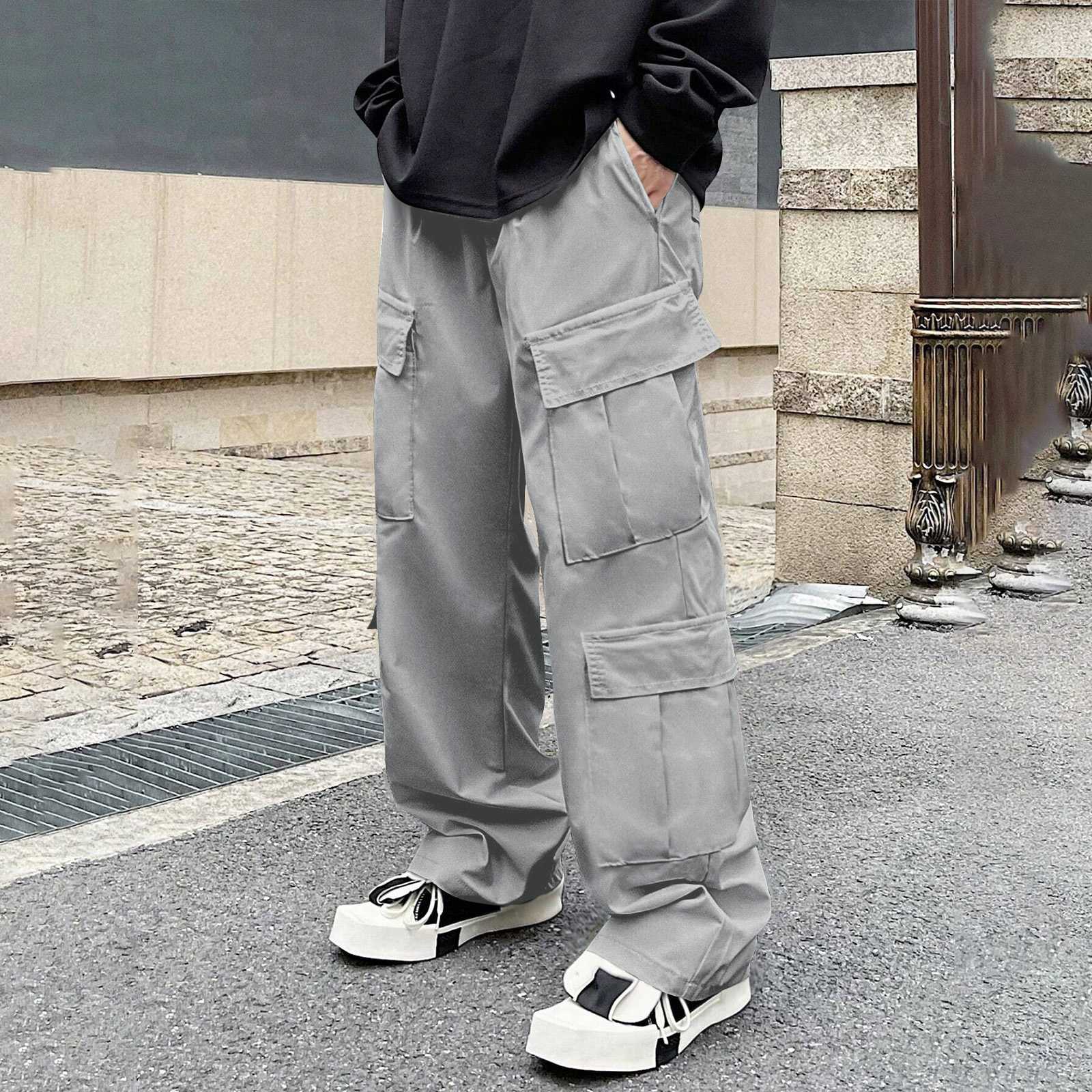 Men s Color Multi-Pocket Work Pants Men s Casual Fashion Work Pants XL