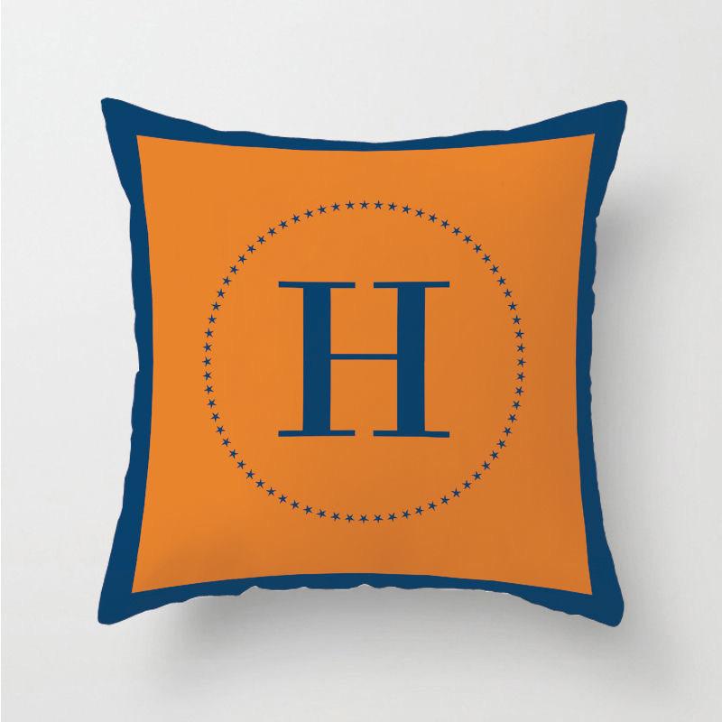 Cuscino Blu e Arancione Nordico Copricuscino Geometrico per Divano del Soggiorno Cuscino Inglese Blu Ins Cuscino per Finestra a Baia Arancione